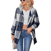 Women's Casual Plaid Pocket Single Breasted Coat main image 4