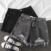 Women's Daily Street Casual Solid Color Shorts Tassel Ripped Shorts main image 3