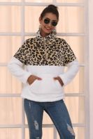 Damen Hoodie Langarm Hoodies & Sweatshirts Reiß Verschluss Lässig Leopard main image 2