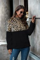 Damen Hoodie Langarm Hoodies & Sweatshirts Reiß Verschluss Lässig Leopard sku image 3