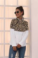 Damen Hoodie Langarm Hoodies & Sweatshirts Reiß Verschluss Lässig Leopard main image 3