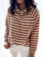 Women's Hoodie Long Sleeve Hoodies & Sweatshirts Casual Stripe main image 2