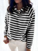 Women's Hoodie Long Sleeve Hoodies & Sweatshirts Casual Stripe main image 3
