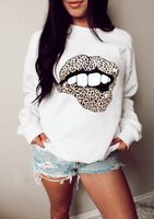 Women's Hoodie Long Sleeve Hoodies & Sweatshirts Printing Casual Mouth Leopard main image 4