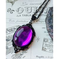 Retro Oval Alloy Inlay Crystal Women's Pendant Necklace sku image 1