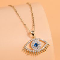 Elegant Modern Style Devil's Eye Flower Copper Zircon Pendant Necklace In Bulk sku image 14