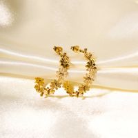 1 Pair Elegant Lady Daisy Plating 304 Stainless Steel 18K Gold Plated Ear Studs main image 3