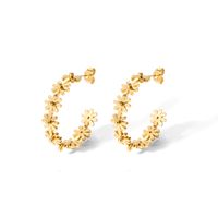 1 Pair Elegant Lady Daisy Plating 304 Stainless Steel 18K Gold Plated Ear Studs main image 2