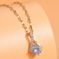 Elegant Modern Style Devil's Eye Flower Copper Zircon Pendant Necklace In Bulk sku image 4