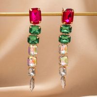 1 Pair Exaggerated Shiny Square Plating Arylic Alloy Gold Plated Drop Earrings main image 1