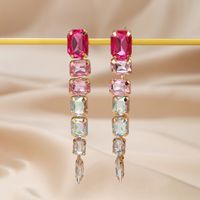 1 Pair Exaggerated Shiny Square Plating Arylic Alloy Gold Plated Drop Earrings main image 8