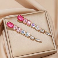 1 Pair Exaggerated Shiny Square Plating Arylic Alloy Gold Plated Drop Earrings main image 7