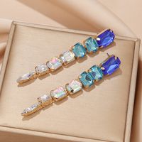 1 Pair Exaggerated Shiny Square Plating Arylic Alloy Gold Plated Drop Earrings main image 6