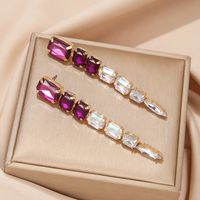 1 Pair Exaggerated Shiny Square Plating Arylic Alloy Gold Plated Drop Earrings main image 4