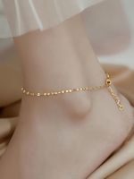 Lady Beach Solid Color Stainless Steel Women's Anklet main image 6