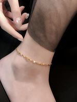 Lady Beach Solid Color Stainless Steel Women's Anklet main image 4