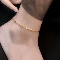 Lady Beach Solid Color Stainless Steel Women's Anklet main image 1