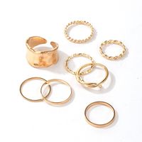 Fashion Gold-plated Pearl Rhinestone 6-piece Rings Set main image 10