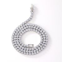 De Gros Décontractée Hip Hop Style Simple Carré Le Cuivre Placage Incruster Plaqué Rhodium Zircon Collier sku image 6