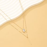 Elegant Nordic Style Lady Geometric Alloy Inlay Crystal Women's Double Layer Necklaces main image 5