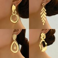 1 Pair Elegant Retro Geometric Ferroalloy Drop Earrings main image 4
