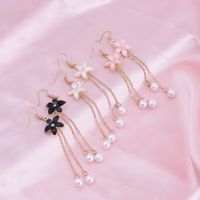 1 Pair Elegant Sweet Artistic Flower Chain Tassel Alloy Drop Earrings main image 4