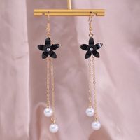 1 Pair Elegant Sweet Artistic Flower Chain Tassel Alloy Drop Earrings sku image 2