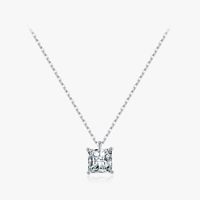 Ig Style Elegant Simple Style Square Sterling Silver Plating Inlay Zircon 14k Gold Plated Rhodium Plated Solitaire Necklace main image 2