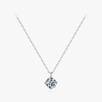 Ig Style Elegant Simple Style Round Sterling Silver Plating Inlay Zircon 14k Gold Plated Rhodium Plated Solitaire Necklace main image 2