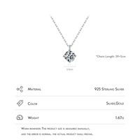 Ig Style Elegant Simple Style Round Sterling Silver Plating Inlay Zircon 14k Gold Plated Rhodium Plated Solitaire Necklace main image 4
