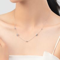 Ig Style Elegant Square Sterling Silver Plating Inlay Zircon 14k Gold Plated Rhodium Plated Necklace main image 8