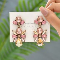 Retro Ethnic Style Flower Rhinestone Inlay Artificial Gemstones Women's Drop Earrings main image 5