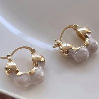 1 Pair Elegant Classic Style Geometric Scallop Enamel Alloy Earrings main image 3