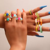 Sweet Solid Color Resin Wholesale Rings main image 1