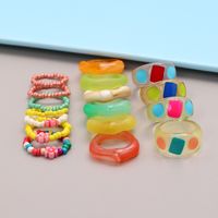 Sweet Solid Color Resin Wholesale Rings main image 4