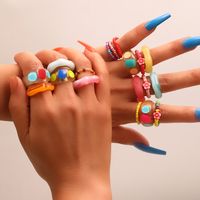 Sweet Solid Color Resin Wholesale Rings main image 5