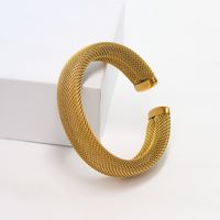 Elegant Solid Color 304 Stainless Steel Plating 18K Gold Plated Unisex Bangle sku image 2