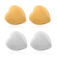 1 Pair Retro Heart Shape Plating Stainless Steel Ear Studs main image 3