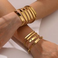 Estilo IG Estilo Simple Rectángulo Acero Inoxidable 304 Chapados en oro de 18k Pulsera Al Mayoreo main image 1