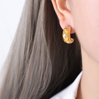 1 Pair Elegant Luxurious Baroque Style Geometric Plating Inlay Stainless Steel Artificial Pearls Rhinestones 18k Gold Plated Earrings sku image 3