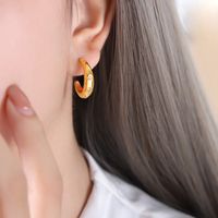 1 Pair Elegant Luxurious Baroque Style Geometric Plating Inlay Stainless Steel Artificial Pearls Rhinestones 18k Gold Plated Earrings sku image 2