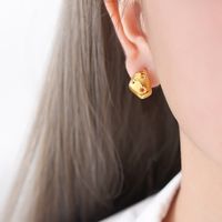 1 Pair Elegant Luxurious Baroque Style Geometric Plating Inlay Stainless Steel Artificial Pearls Rhinestones 18k Gold Plated Earrings sku image 1