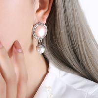 1 Pair Elegant Luxurious Baroque Style Geometric Plating Inlay Stainless Steel Artificial Pearls Rhinestones 18k Gold Plated Earrings sku image 12