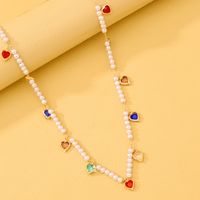 Sweet Heart Shape Alloy Beaded Inlay Artificial Crystal Women's Necklace main image 5