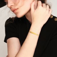 Estilo IG Estilo Simple Rectángulo Acero Inoxidable 304 Chapados en oro de 18k Pulsera Al Mayoreo main image 3