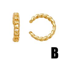 1 Paire De Base Style Simple Géométrique Placage Le Cuivre Plaqué Or 18k Clips D'oreille main image 3