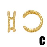 1 Pair Basic Simple Style Geometric Plating Copper 18k Gold Plated Ear Cuffs main image 5