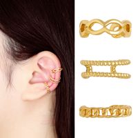 1 Pair Basic Simple Style Geometric Plating Copper 18k Gold Plated Ear Cuffs main image 6