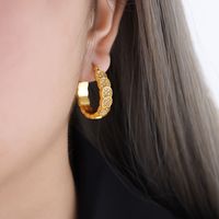 1 Pair Elegant Retro Baroque Style Geometric Plating Inlay Imitation Pearl Titanium Steel Artificial Gemstones Artificial Pearls 18k Gold Plated Earrings sku image 13
