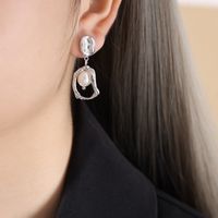 1 Pair Elegant Retro Baroque Style Geometric Plating Inlay Imitation Pearl Titanium Steel Artificial Gemstones Artificial Pearls 18k Gold Plated Earrings sku image 11